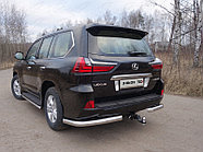 Защита задняя (уголки) 76,1 мм ТСС для Lexus LX 450d/LX 570 2015- (кроме F-Sport)