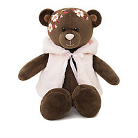 Kult Мягкая игрушка коричневый Медведь в розовой жилетке, 35 см