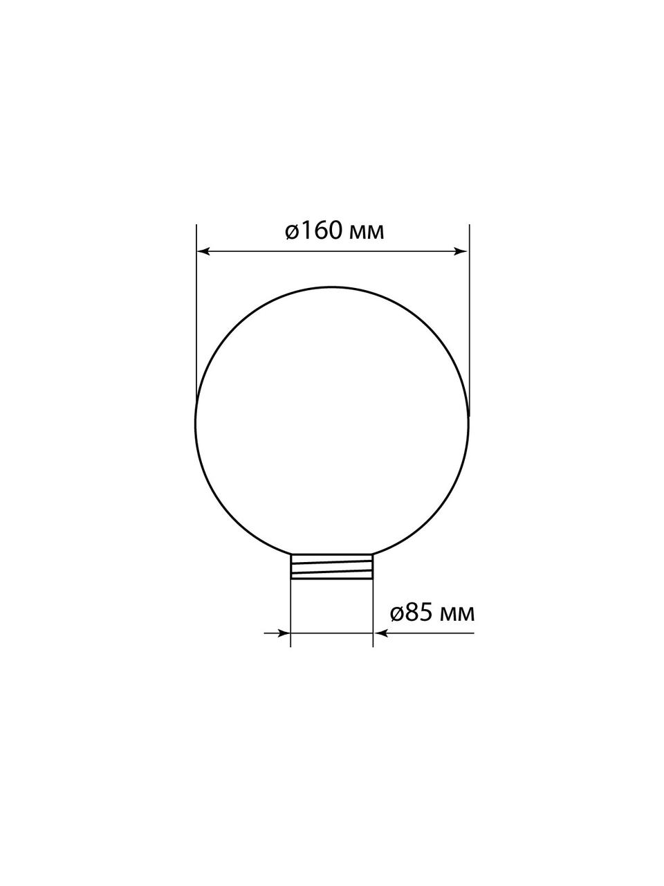 Рассеиватель шар ПММА 160 мм опал (резьба А 85) TDM - фото 3 - id-p109203398