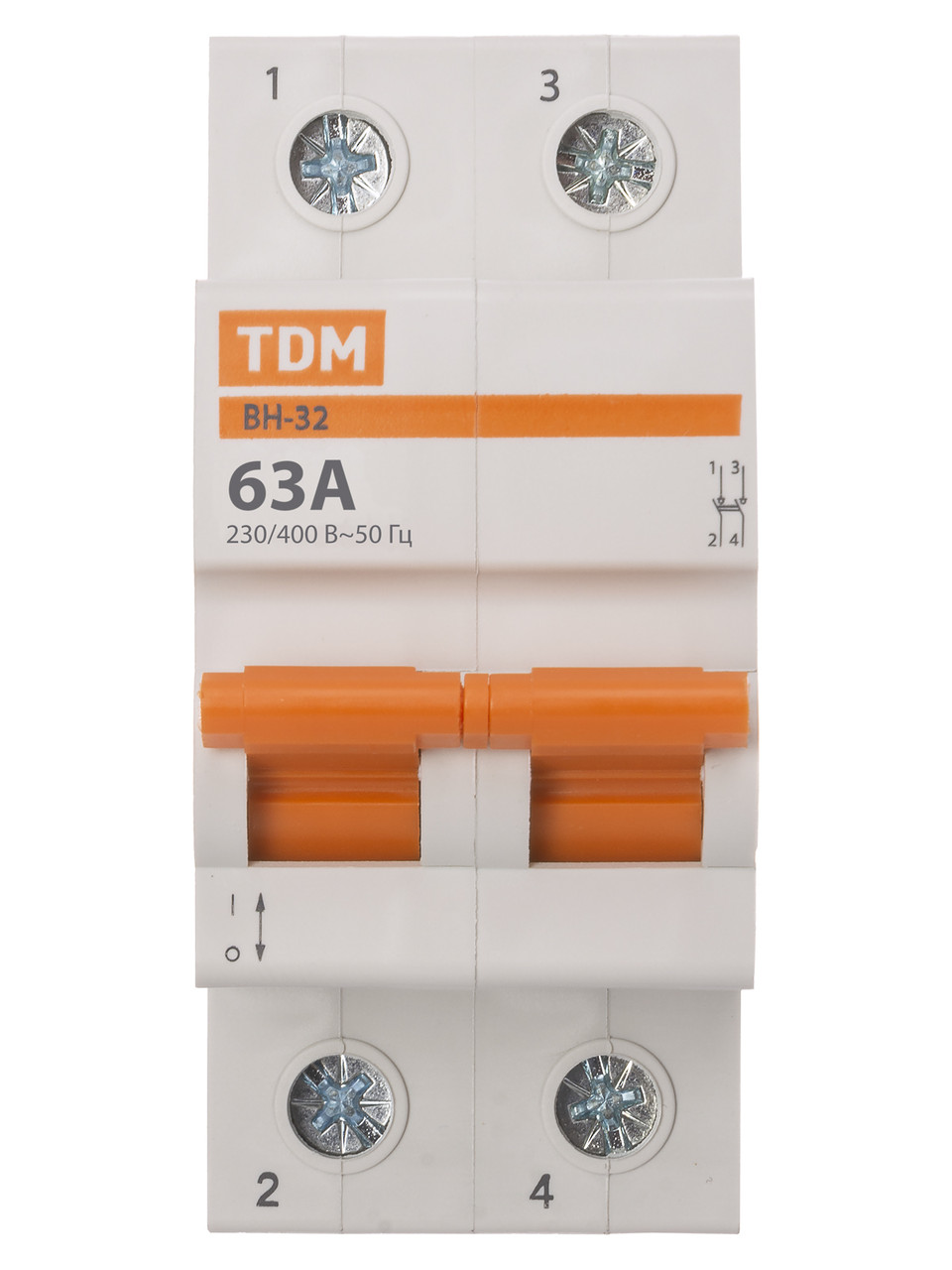Выключатель нагрузки (мини-рубильник) ВН-32 2P 63A Home Use TDM - фото 3 - id-p109202395