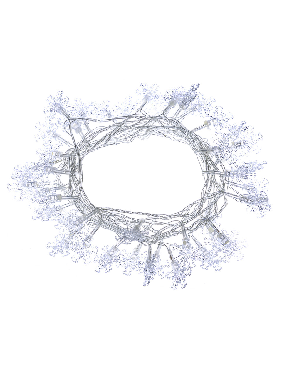 Гирлянда светодиодная "Снежинки" 50LED, 5м, 8 режимов, многоцвет., прозр. шнур, 250 В, TDM - фото 2 - id-p109206465