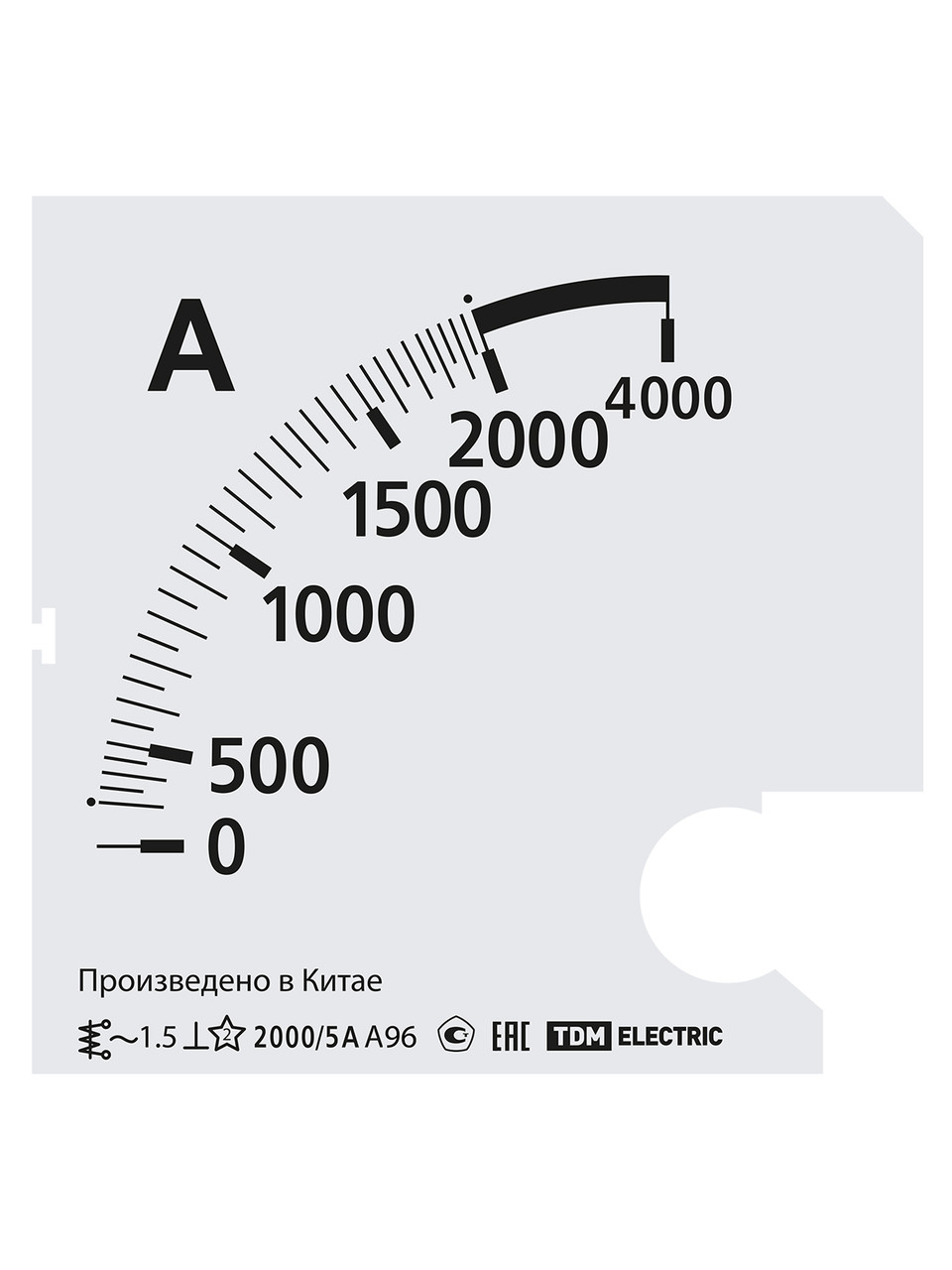 Шкала Ш96 2000/5А-1,5 (для А96 Х/5А) TDM - фото 3 - id-p109205612
