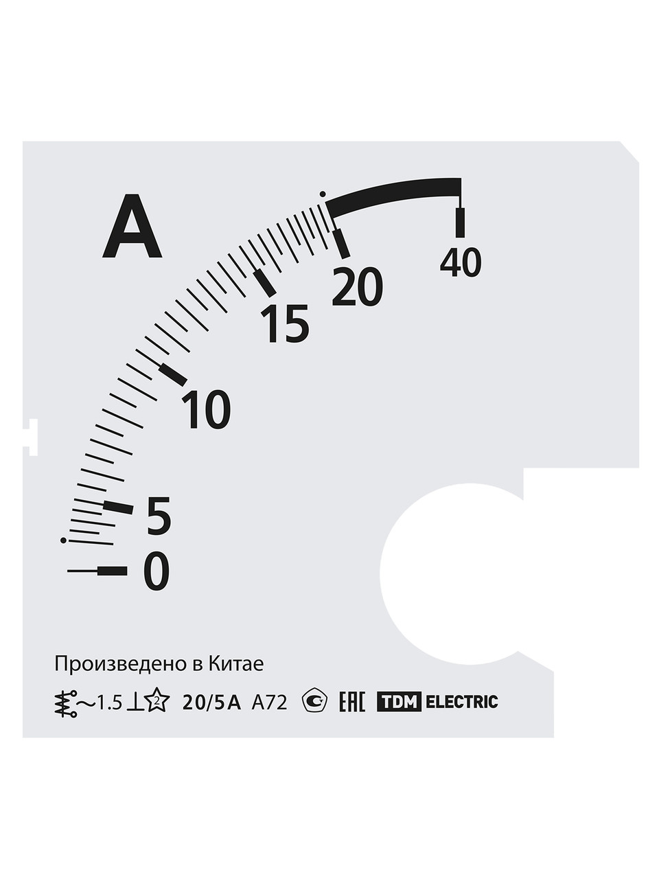 Шкала Ш72 20/5А-1,5 (для А72 Х/5А) TDM - фото 3 - id-p109205615