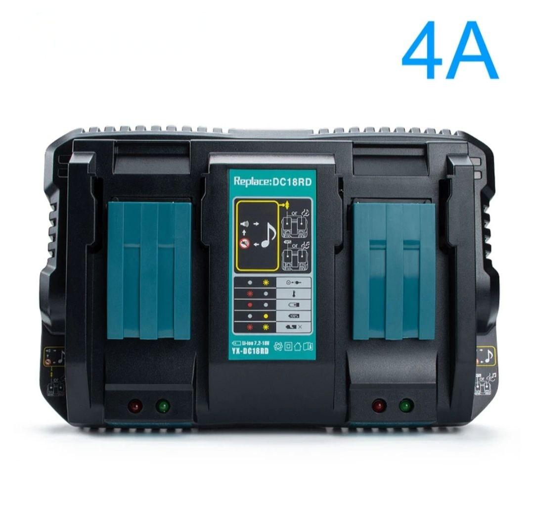 Двойное зарядное устройство 4A, подходящее для литиевой батареи MAKITA 14,4 18 В BL1850B DC18RD BL1850B - фото 1 - id-p109212930