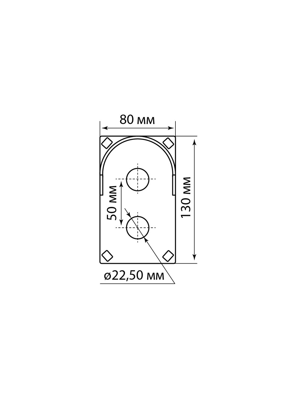 Корпус КП102 c козырьком для кнопок, 2 места, ABS желтый, IP66 TDM - фото 2 - id-p109208615
