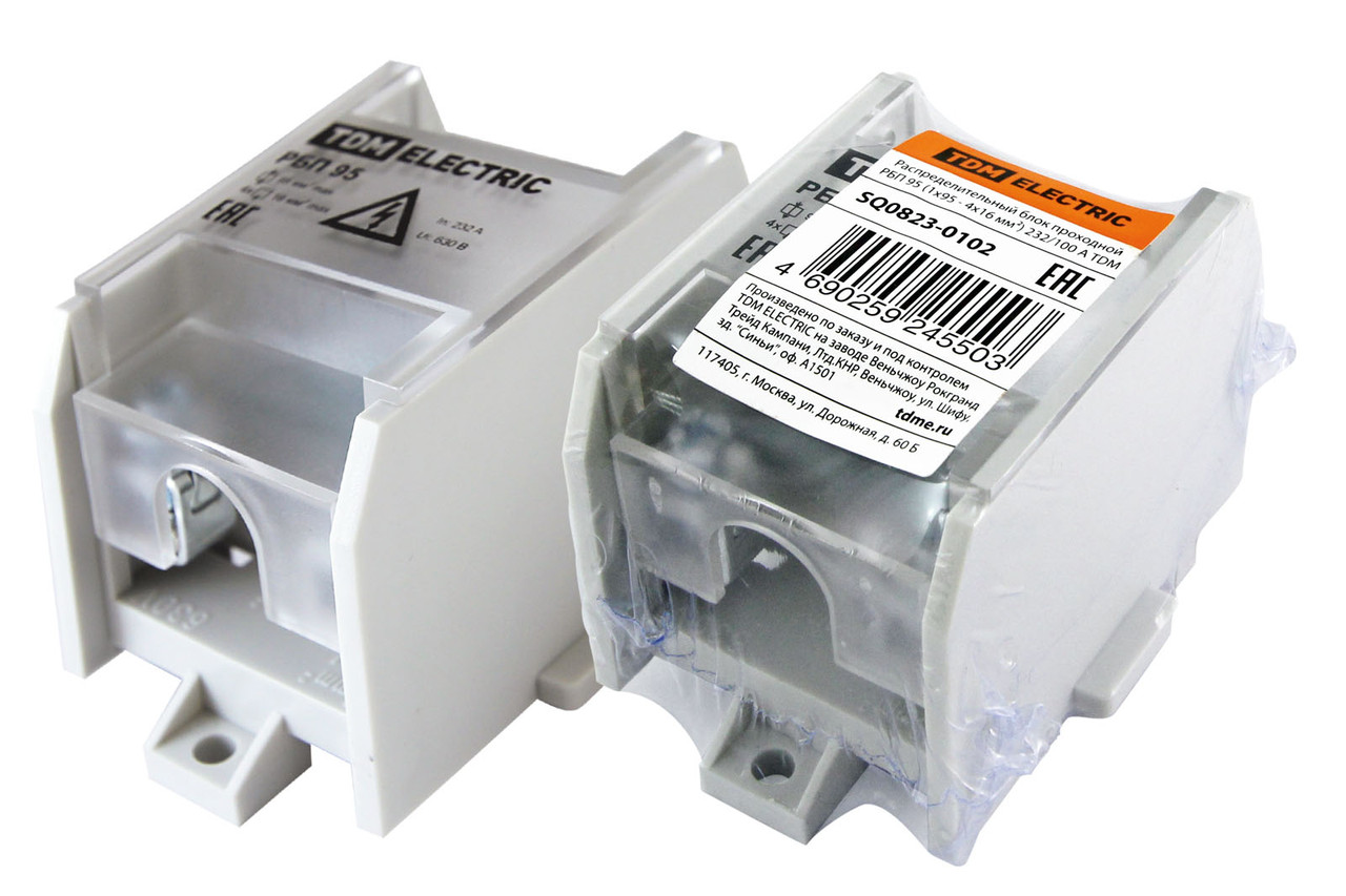 Распределительный блок проходной РБП 95 (1х95 - 4х16 мм2) 232/100 А TDM ...