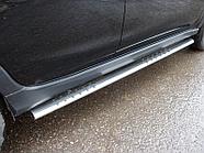 Пороги овальные с проступью 75х42 мм ТСС для Subaru XV 2017-