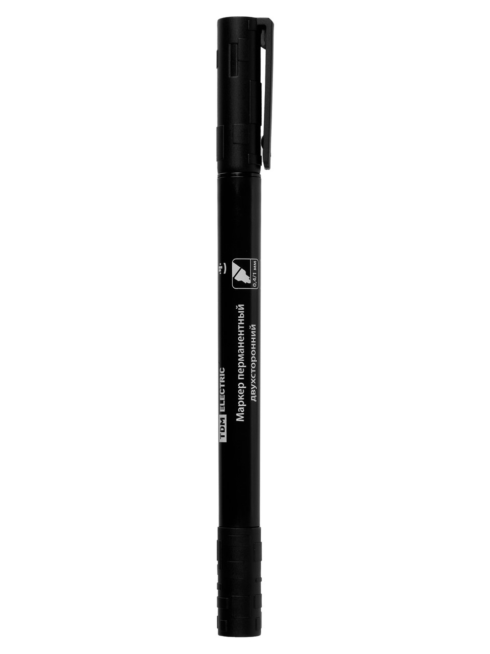 Маркер перманентный двухсторонний 0,4/1 мм, черный (пакет) круглый наконечник TDM - фото 2 - id-p109209175