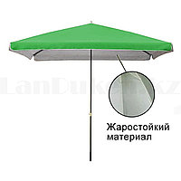 Зонт торговый с жаростойким материалом квадратный 220х220 см зеленый арт. 253