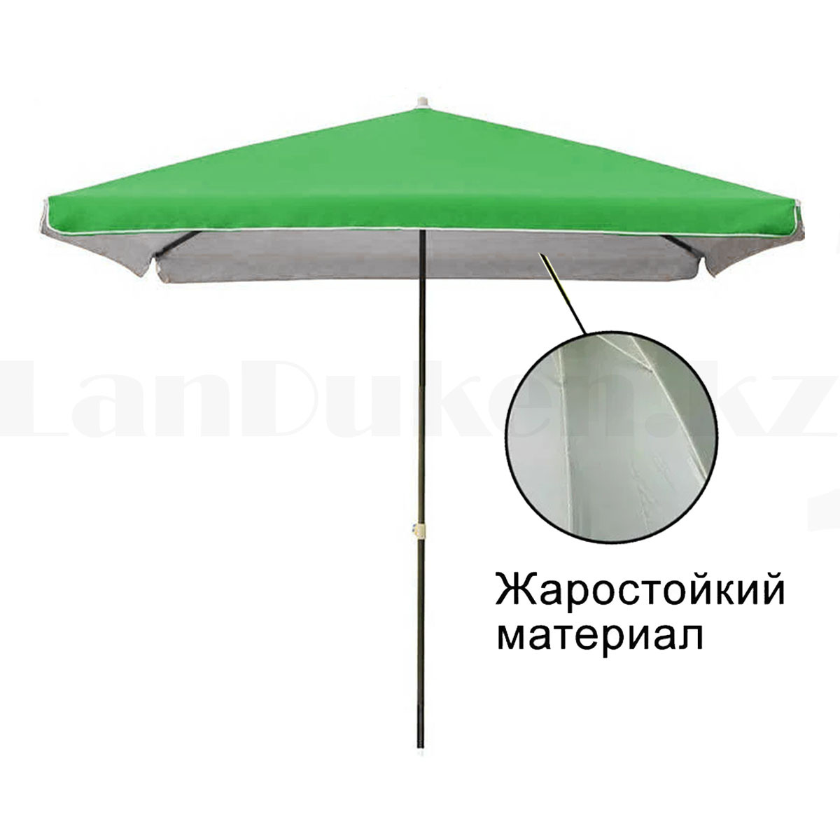 Зонт торговый с жаростойким материалом квадратный 220х220 см зеленый арт. 253 - фото 1 - id-p109216660