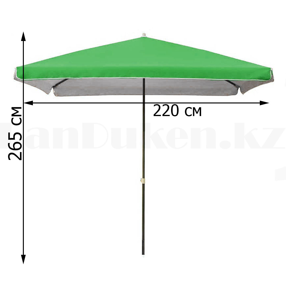 Зонт торговый с жаростойким материалом квадратный 220х220 см зеленый арт. 253 - фото 2 - id-p109216660