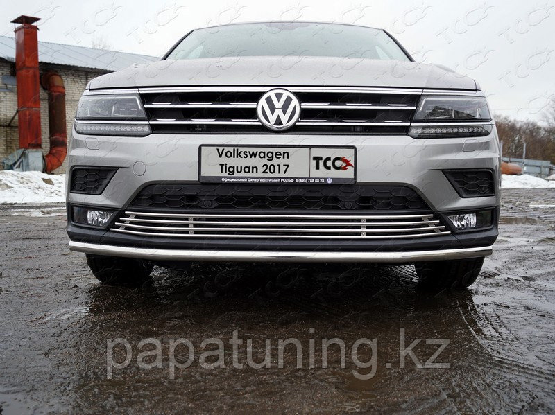 Защита радиатора нижняя 12 мм ТСС для Volkswagen Tiguan 2017-2021 - фото 1 - id-p108834397