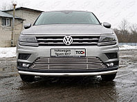 Защита радиатора верхняя (без парктроников) 12 мм ТСС для Volkswagen Tiguan 2017-2021