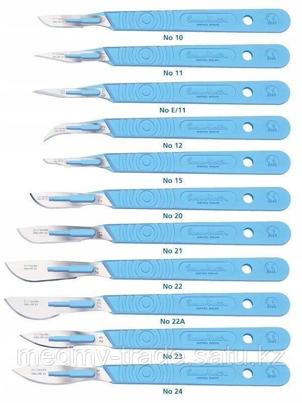 Скальпель №24 Biolancet Budget со съемным лезвием одноразовый стерильный с пластиковой ручкой - фото 1 - id-p108963777
