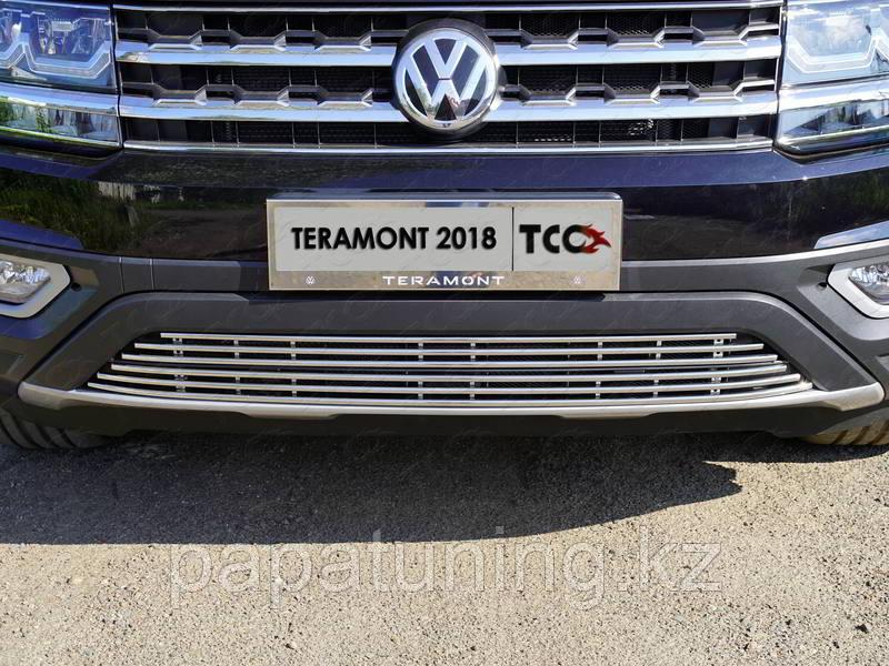 Защита радиатора нижняя 12 мм ТСС для Volkswagen Teramont 2018-2020 - фото 1 - id-p108834391