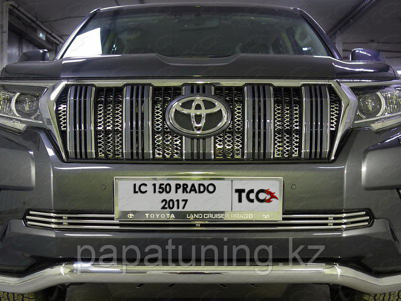 Защита радиатора нижняя 12 мм ТСС для Toyota Land Cruiser 150 Prado 2017- - фото 1 - id-p108834376