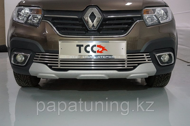 Защита радиатора нижняя 12 мм ТСС для Renault Logan Stepway 2018- - фото 1 - id-p108834346