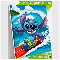 Картина по номерам "Стич на серфинге" (40х50)