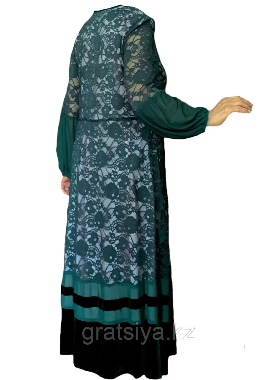 Длинное Вечернее Гипюровое Платье Прямого Свободного Стиля больших размеров - фото 3 - id-p97564563