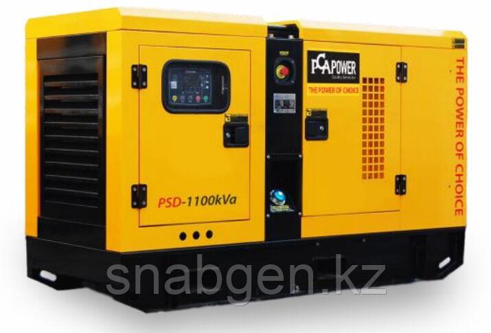 Дизельный генератор PCA POWER PSD-1100 кВа с АВР в шумозащитном кожухе.