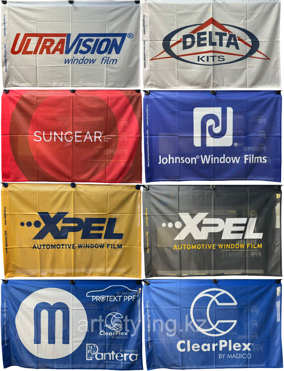 Флаг: Johnson, StablePRO, Madico, Sun Gear, XPEL, Hexis, Delta Kits  размер 0,8 х 1,2 м