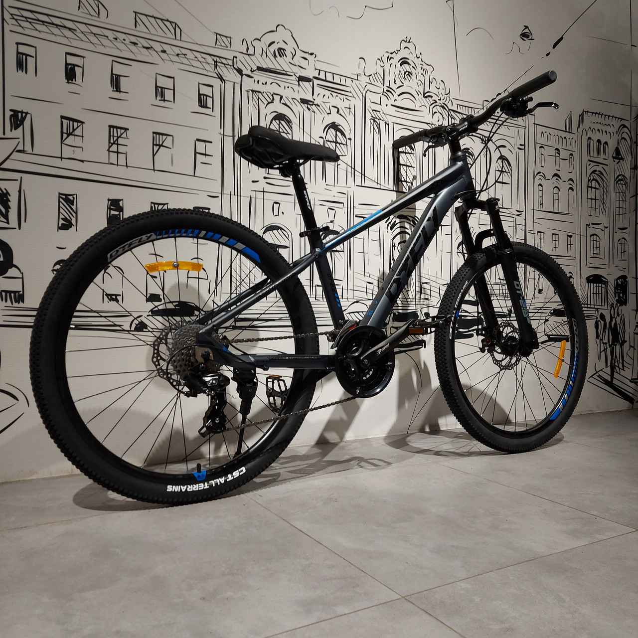 Серый Горный алюминиевый Велосипед "DtFly". 26" колеса. 17" легкая рама. MTB. Скоростной. - фото 8 - id-p109232200