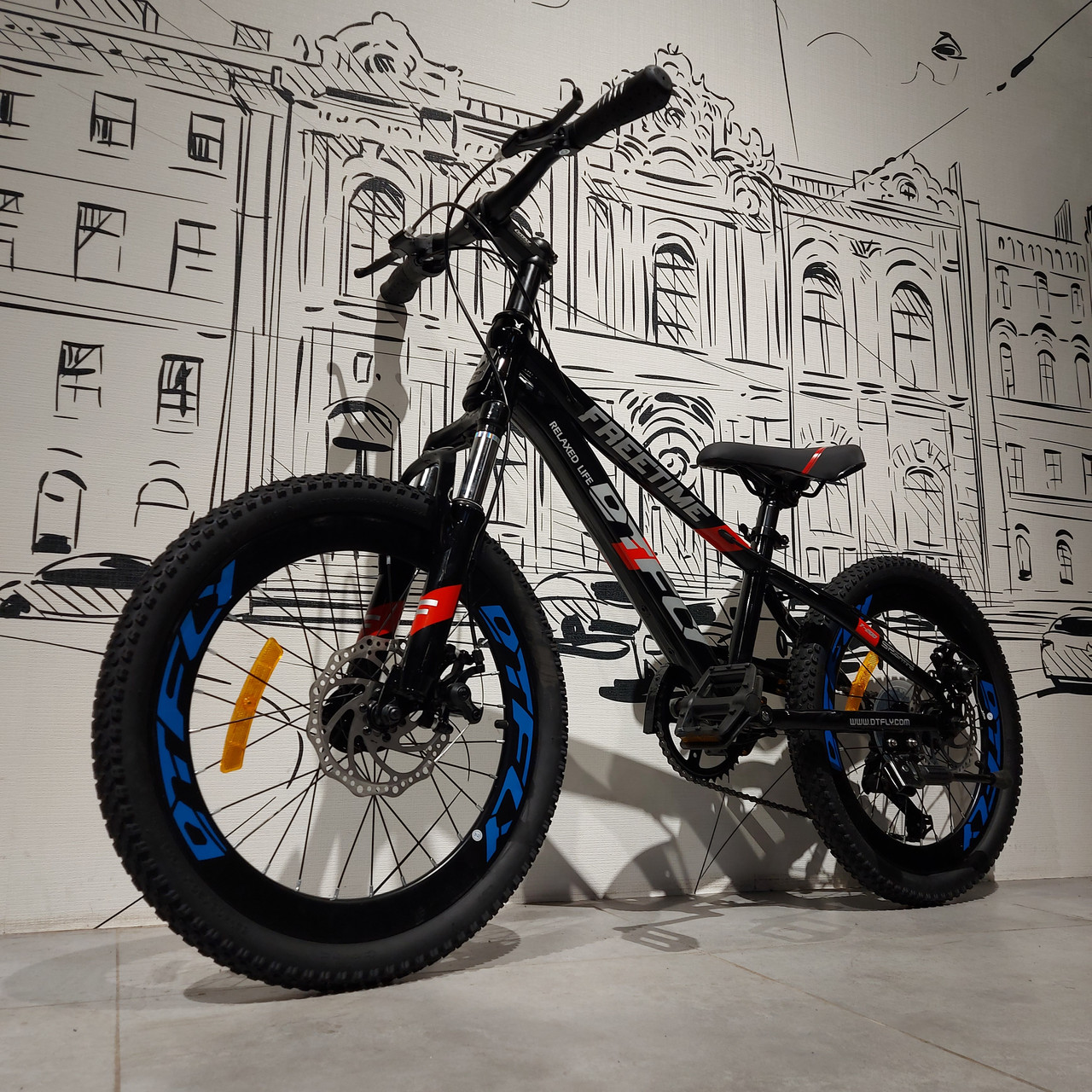 Черный Горный Велосипед "DtFly" для детей и подростков. 20" колеса. MTB. Скоростной.