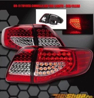 Задние фонари на Corolla 2006-10 тюнинг (Красно-белые) - фото 1 - id-p109232900