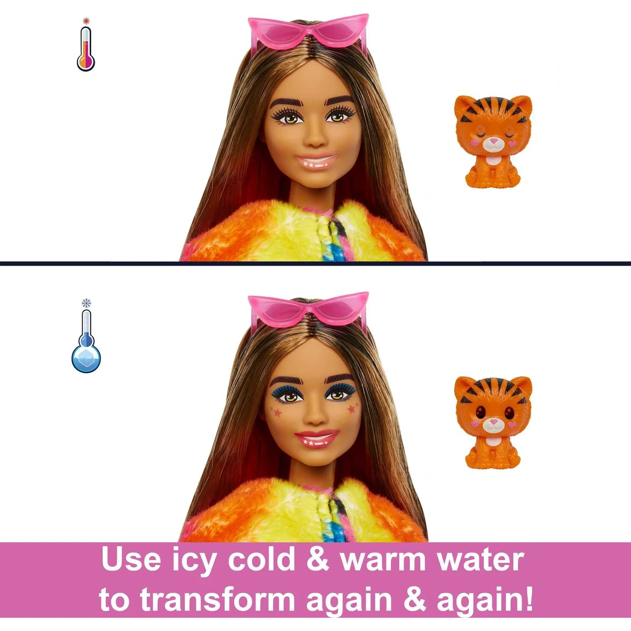 Кукла Barbie Cutie Reveal Jungle Series с плюшевым костюмом тигра, мини-питомцем и аксессуарами - фото 6 - id-p109236888