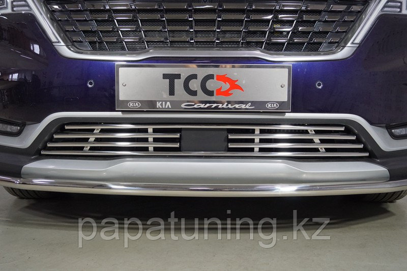 Защита радиатора нижняя 16 мм ТСС для Kia Carnival (2WD) 2.2D 2021- - фото 1 - id-p108834281