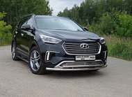 Защита радиатора 12 мм (без круизконтроля) ТСС для Hyundai Santa Fe Grand 2016-