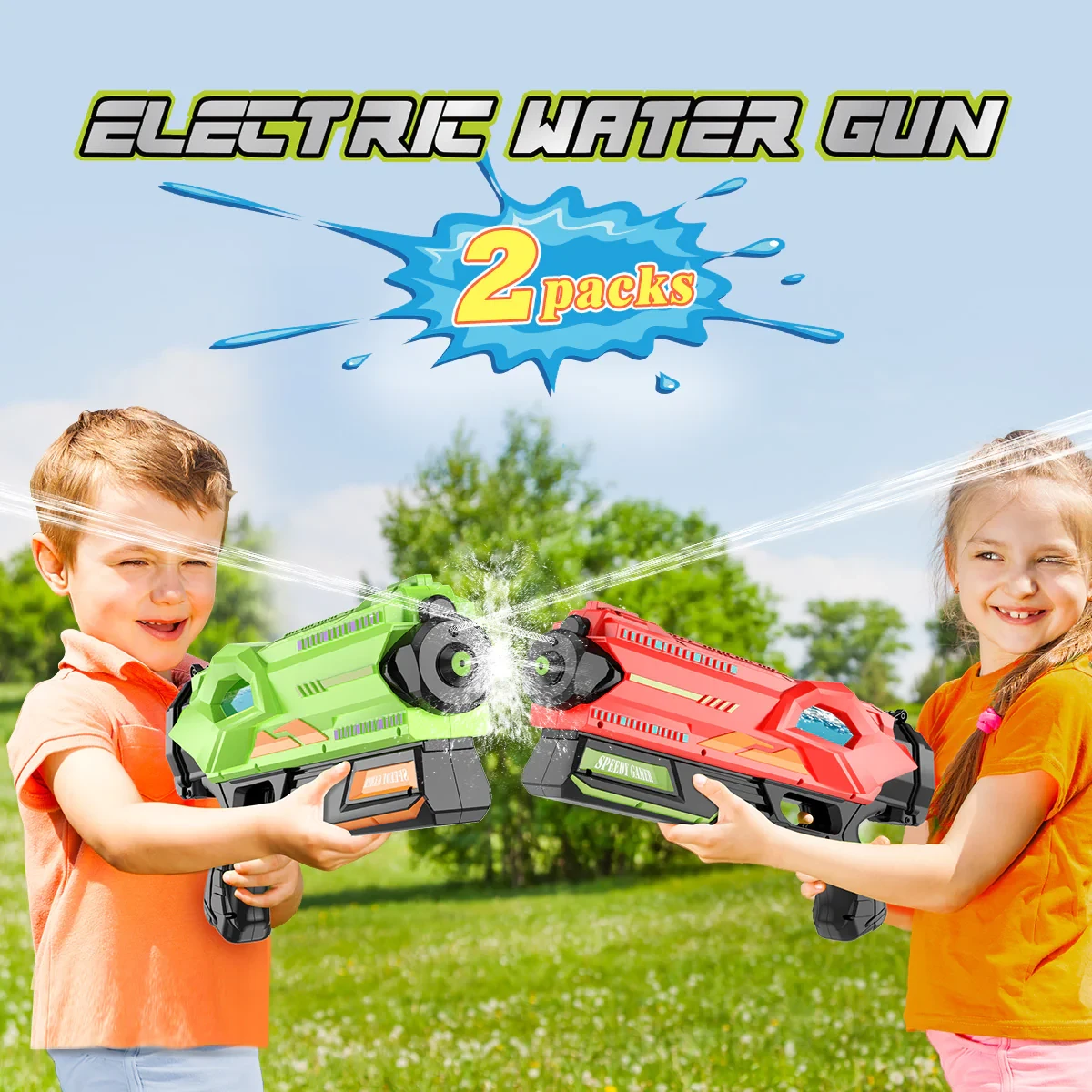 Электрический водяной пистолет для детей и взрослых 2 шт - фото 2 - id-p109240415
