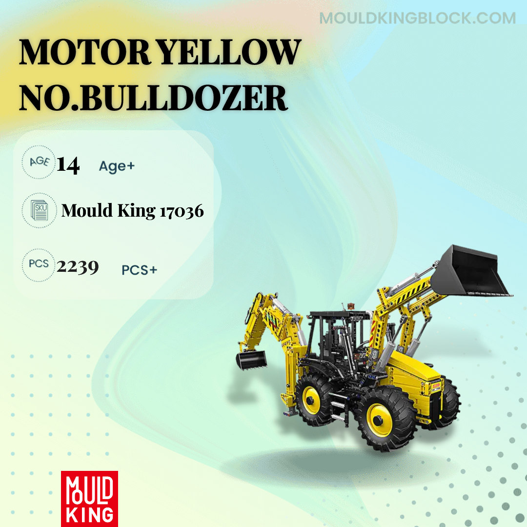 MOLD KING 17036 Motor Yellow No. Бульдозер - фото 4 - id-p109242914