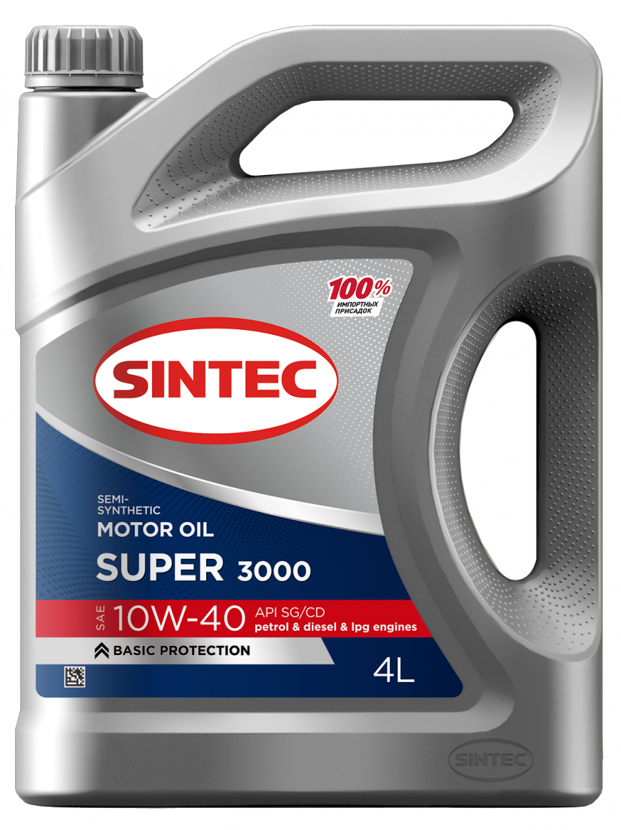 Моторное масло SINTEC SUPER 3000 10W-40 канистра 4 л - фото 1 - id-p93994970