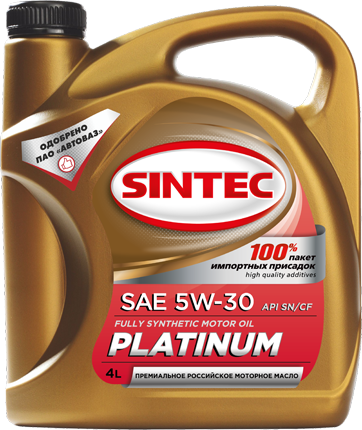 Моторное масло Sintec Platinum SAE 5w-30 API SL/CF канистра 4 л - фото 1 - id-p93972320