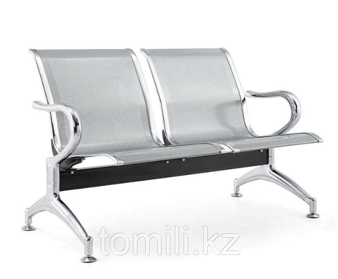 «Скамья T-2 П»  Скамья двухместная металлическая с подлокотниками
