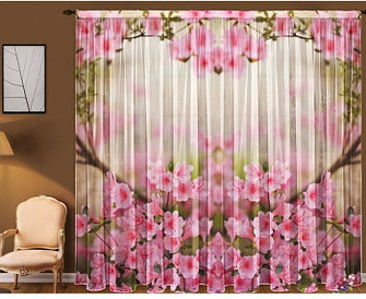 Тюль "Цветы Сакуры" пр-во Россия. Алматы