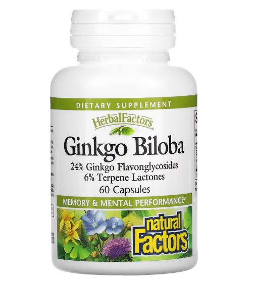 Natural Factors, гинкго билоба, 60 капсул