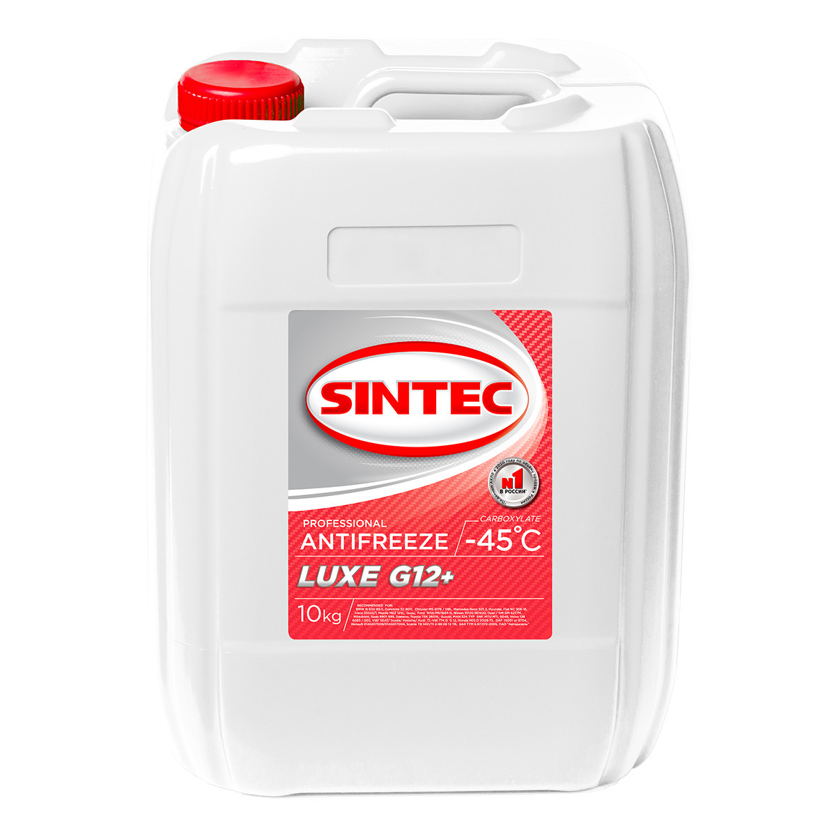 Антифриз SINTEC ANTIFREEZE LUXE G12+ (-45) канистра 10 кг - фото 1 - id-p109245805