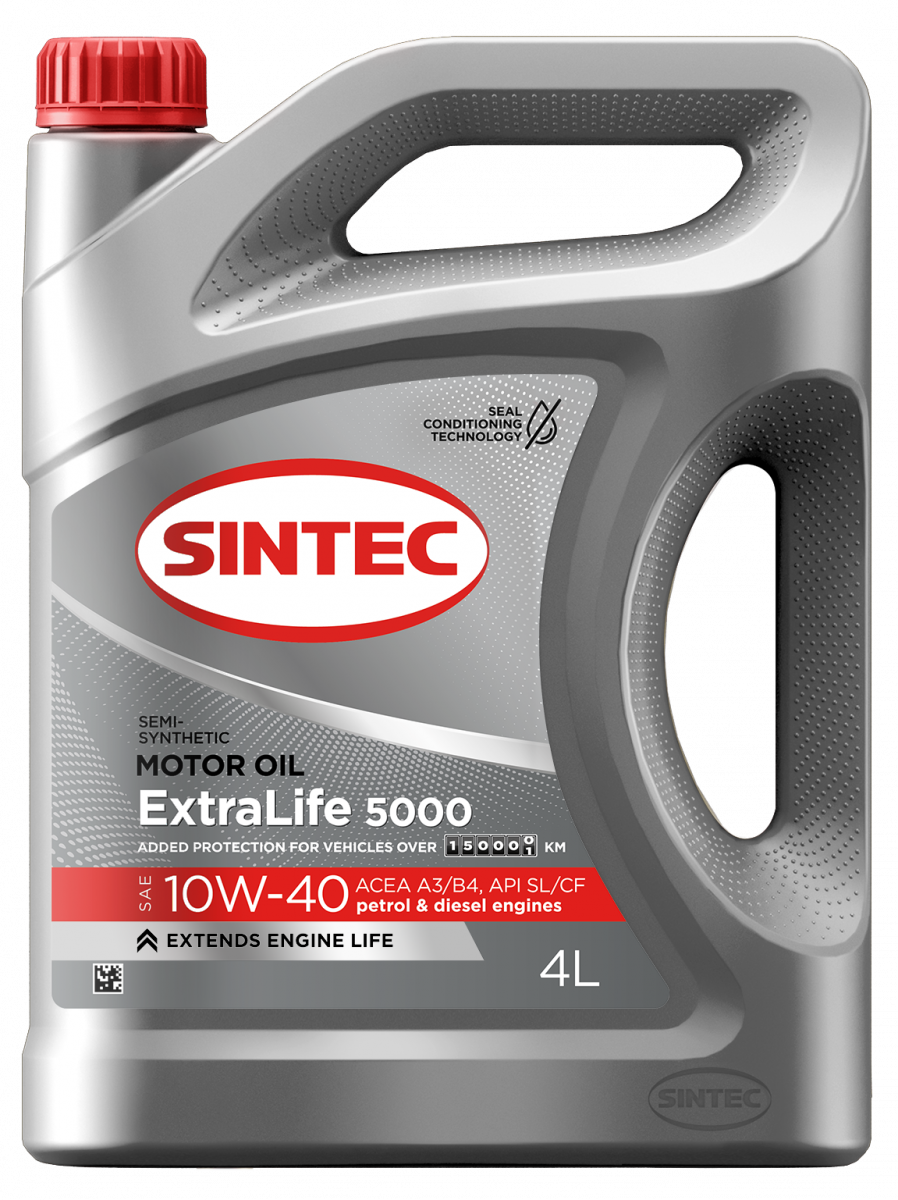Моторное масло SINTEC EXTRALIFE 5000 SAE 10W-40 API SL/CF ACEA A3/B4 канистра 4 л - фото 1 - id-p109246066