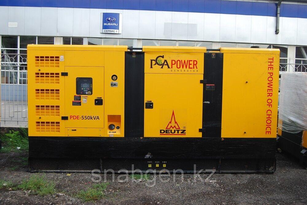 Дизельный генератор PCA POWER PDE-550 кВа с АВР в шумозащитном кожухе.