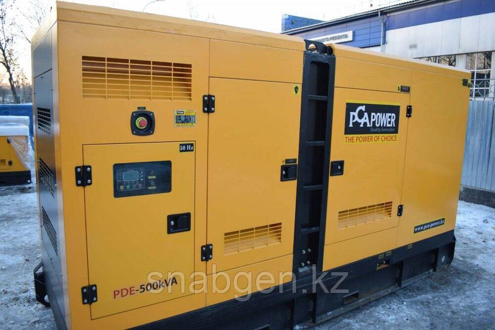 Дизельный генератор PCA POWER PDE-500 кВа с АВР в шумозащитном кожухе.