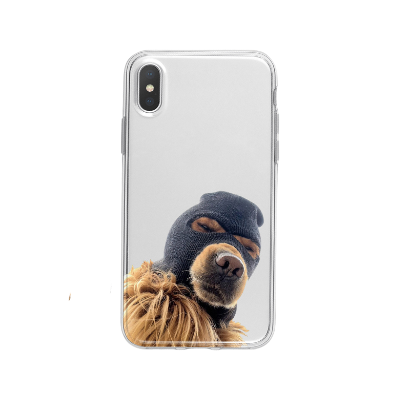 Чехол с собакой в шапке iPhone 11,12,13,14 - фото 1 - id-p109247380
