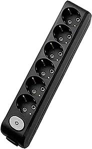 Колодка на 6 розеток с зазем с выключатем 90138600 MULTİ-LET SİYAH ALTILI PRİZ ANH TOPRAKLI KLEMENS (kolх6 s/v