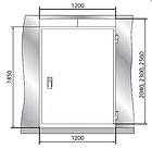 Дверной блок с контейнерной дверью 1354*2000, фото 2