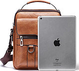 Сумка мессенджер мужская коричневый, фото 4
