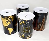 211608 Копилка жестяная,темная; асс рис; 10*15cm (48 шт),, / 4870240733213