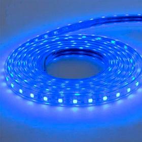 Светодиодная лента (дюралайт плоский) синий 5050 220v - 100м