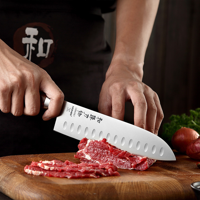 Нож Santoku HezHen B2-RS - фото 2 - id-p109250293