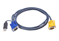 Кіріктірілген PS/2-USB интерфейс түрлендіргіші және SPHD 3-і 1-де (3м) 2L-5203UP ATEN қосқышы бар CME кабелі
